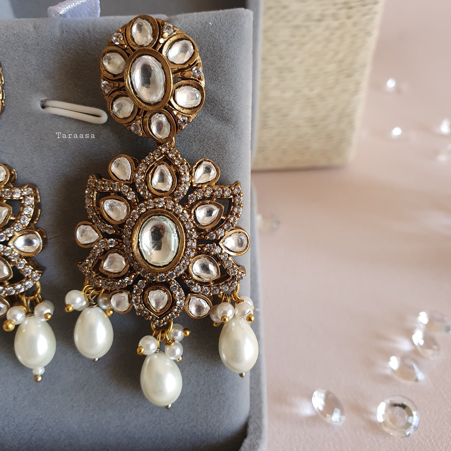 Peacock Kundan Choker Set - Pearl