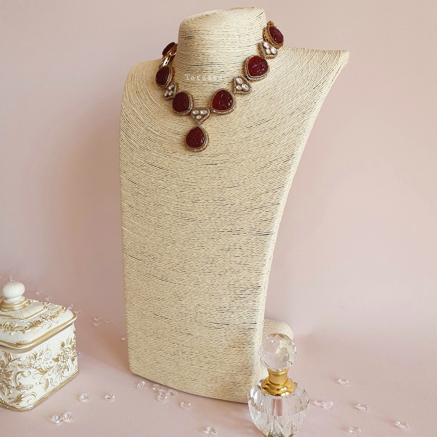 Monalisa Necklace Set - Red