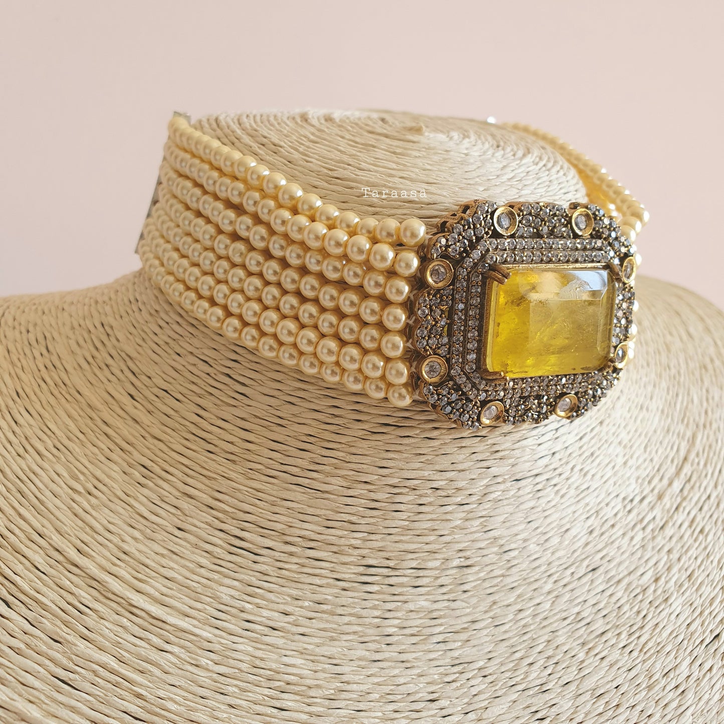 Citrine Pearl Choker