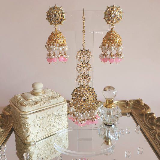 Light Pink Jumkhi & Tikka Set