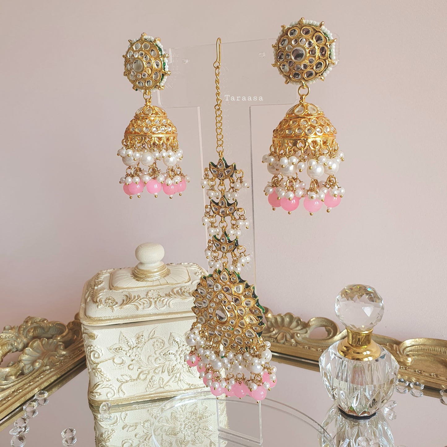 Light Pink Jumkhi & Tikka Set
