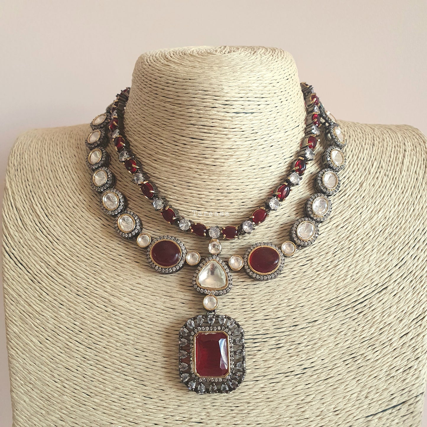 Double Kundan Ruby Choker