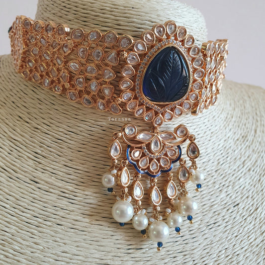 Navy Kundan Choker