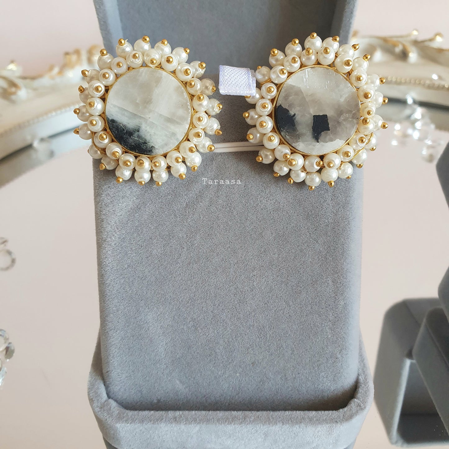 Marble Quartz Earring Ring Set