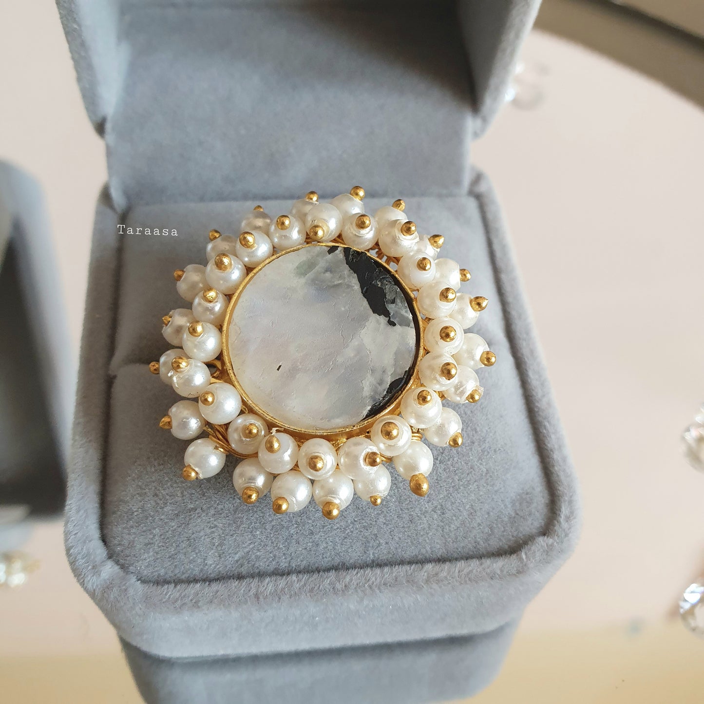 Marble Quartz Earring Ring Set