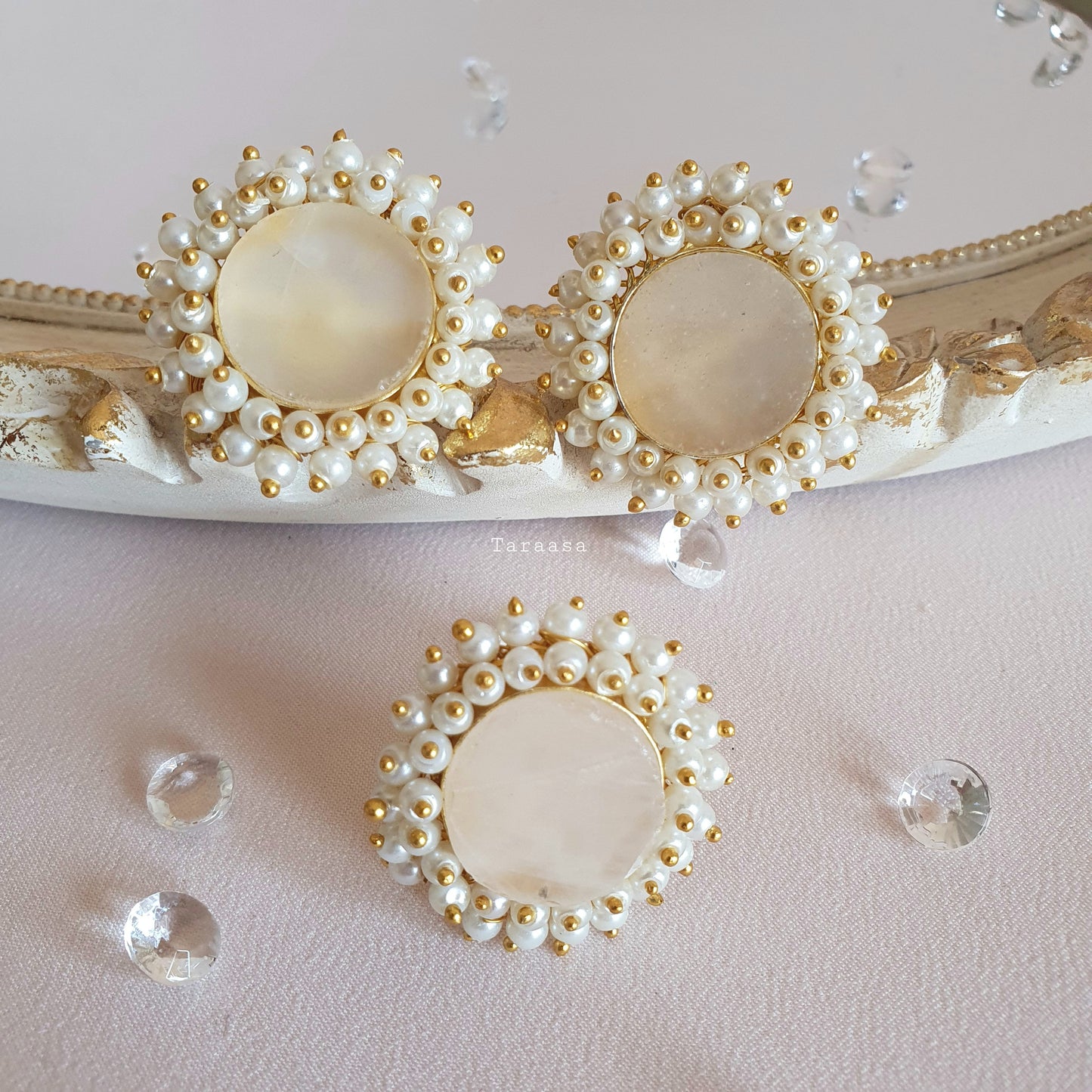 Snow Quartz Earring Ring Set