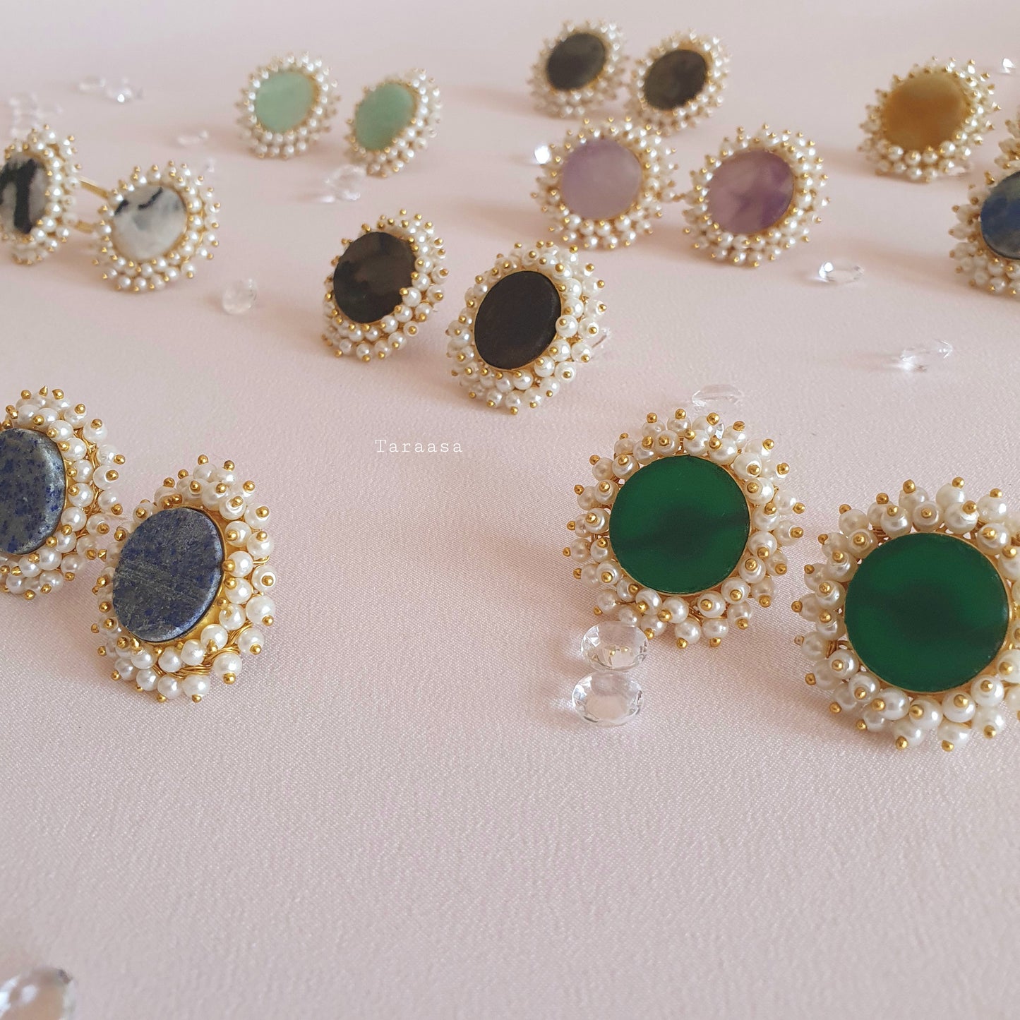 Amazonite Quartz Crystal Earrings