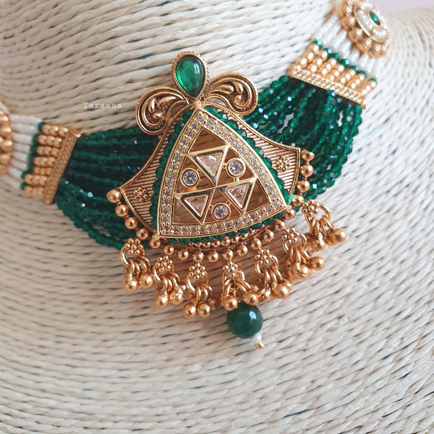 South Indian Choker - Emerald