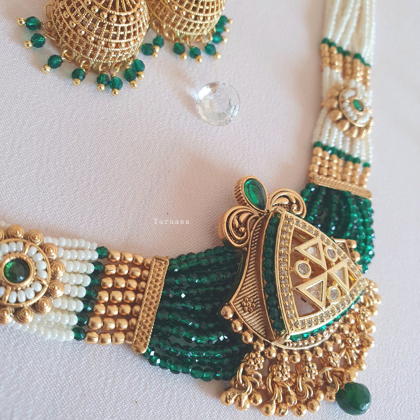 South Indian Choker - Emerald