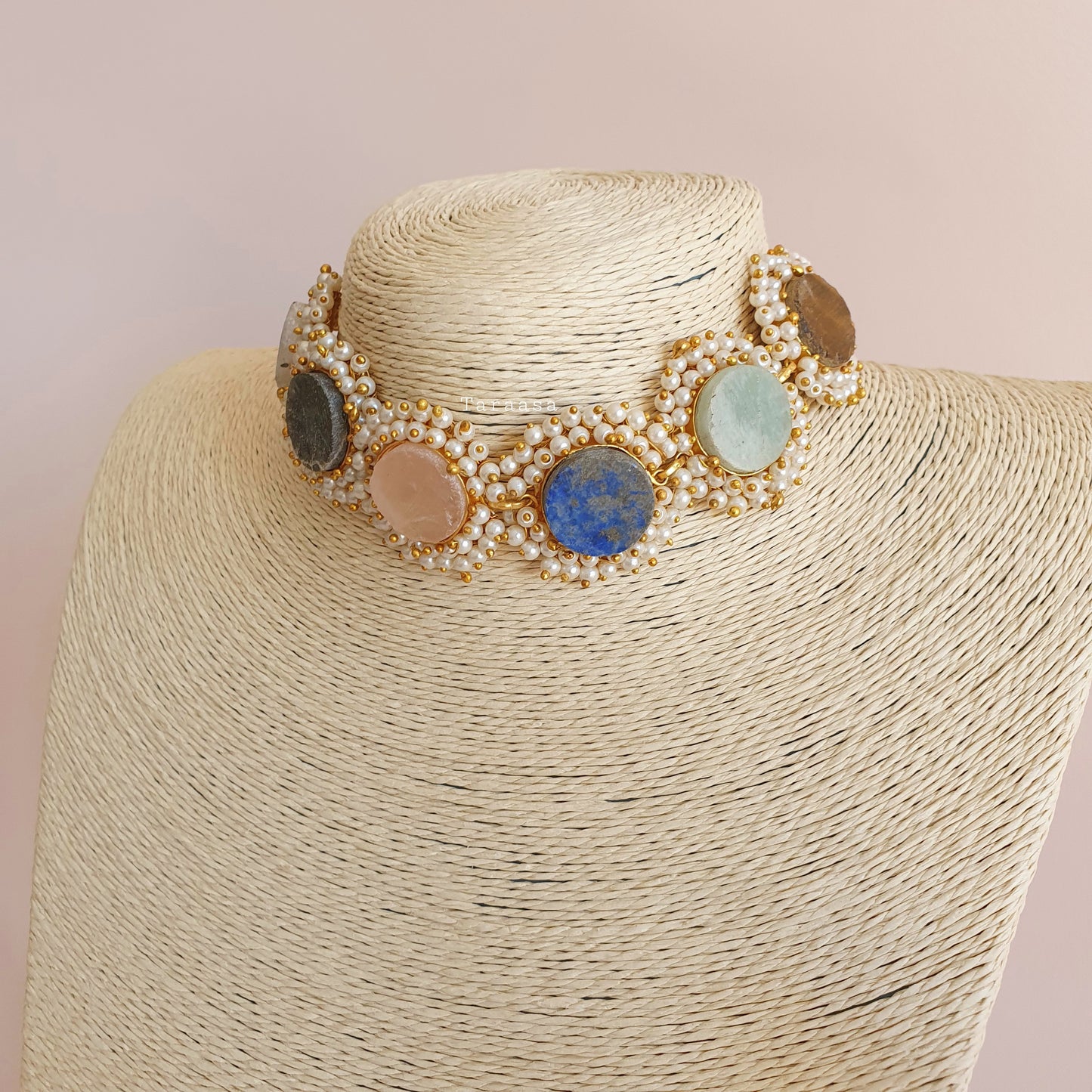 Multicolour Quartz Crystal Choker