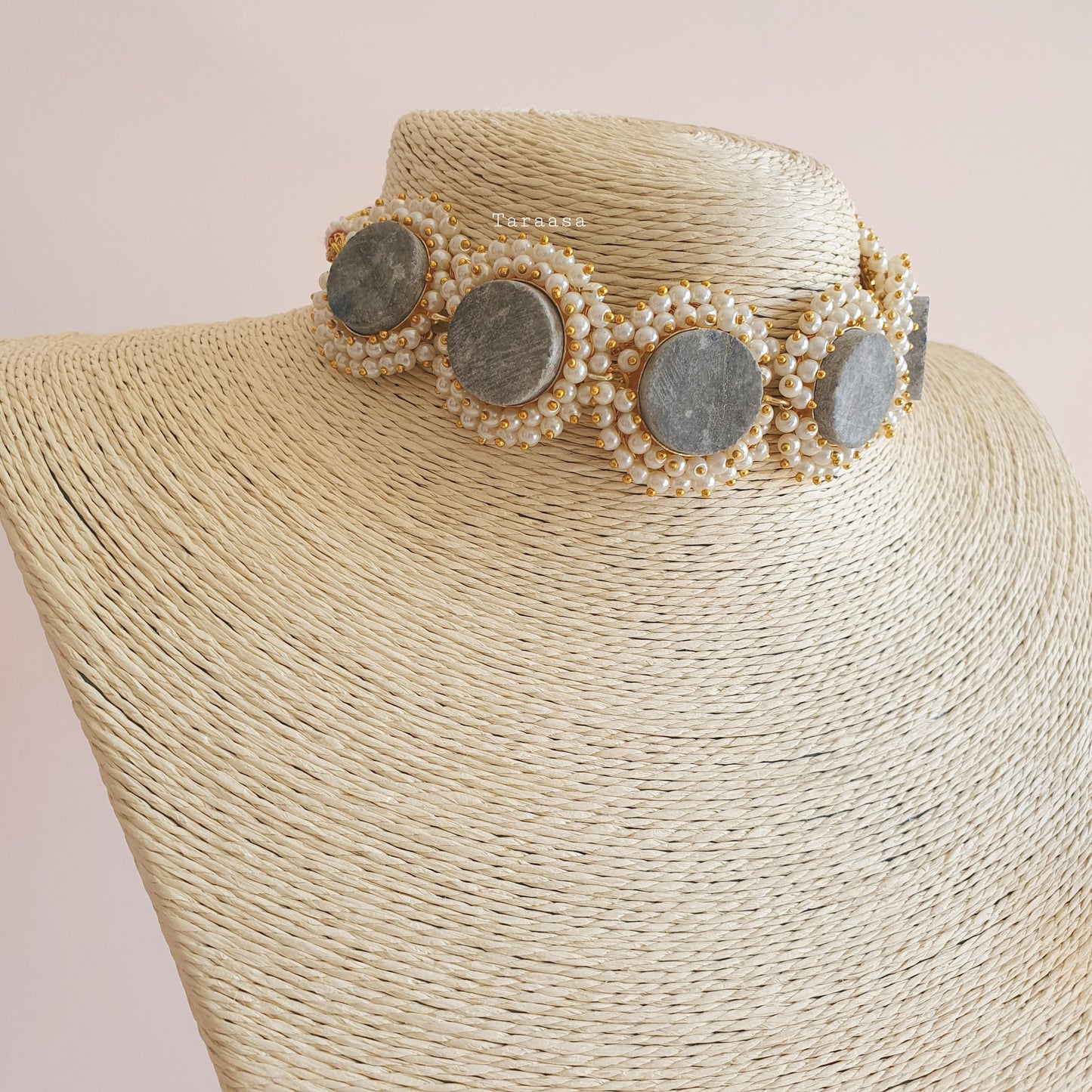 Sodalite Quartz Crystal Choker Set