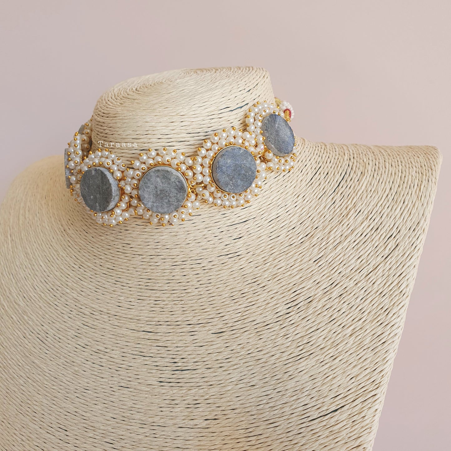 Sodalite Quartz Crystal Choker Set