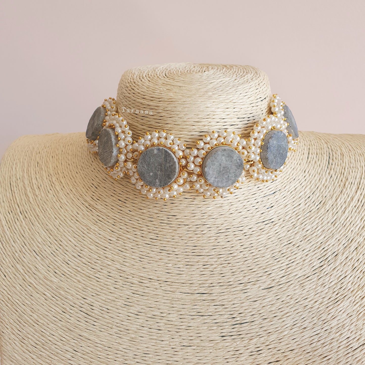 Sodalite Quartz Crystal Choker Set