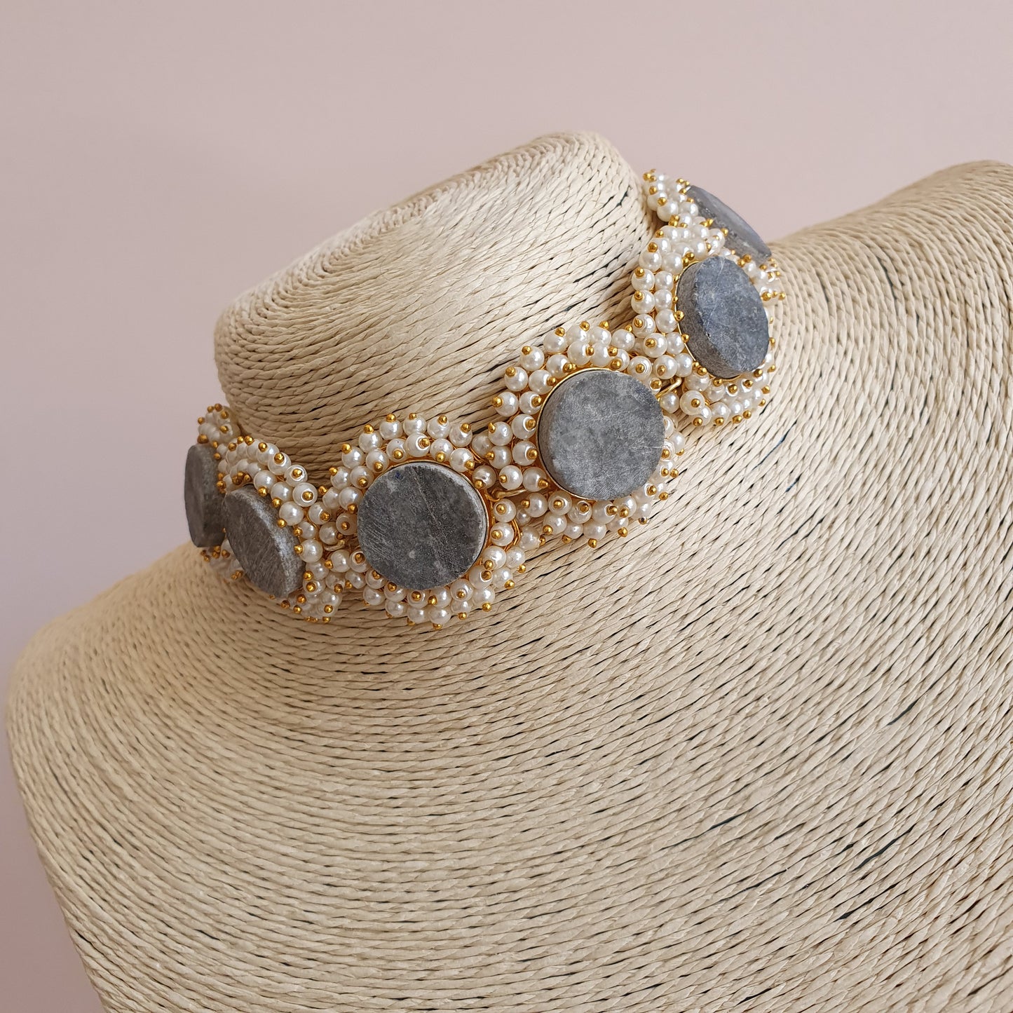 Sodalite Quartz Crystal Choker Set