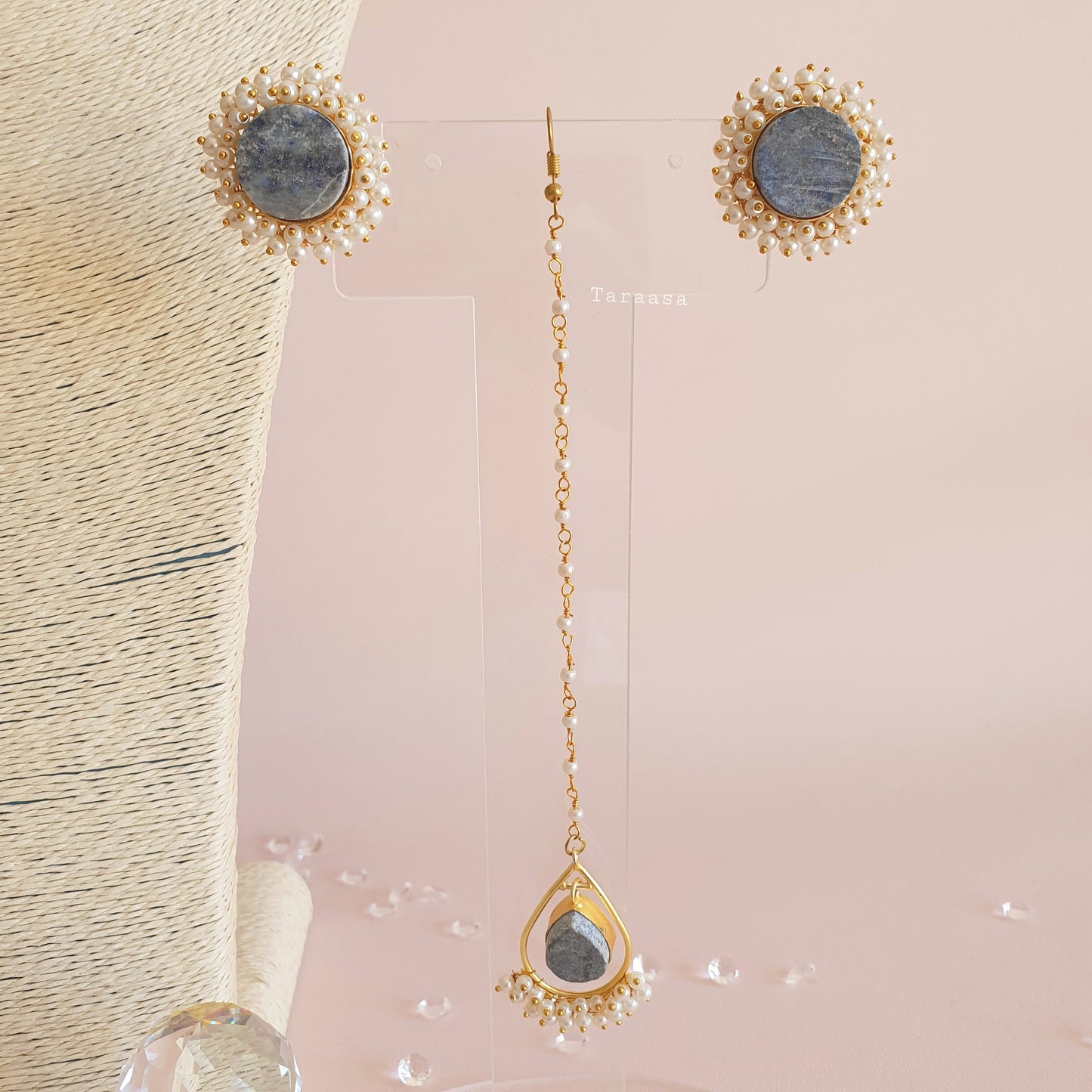 Sodalite Quartz Crystal Choker Set