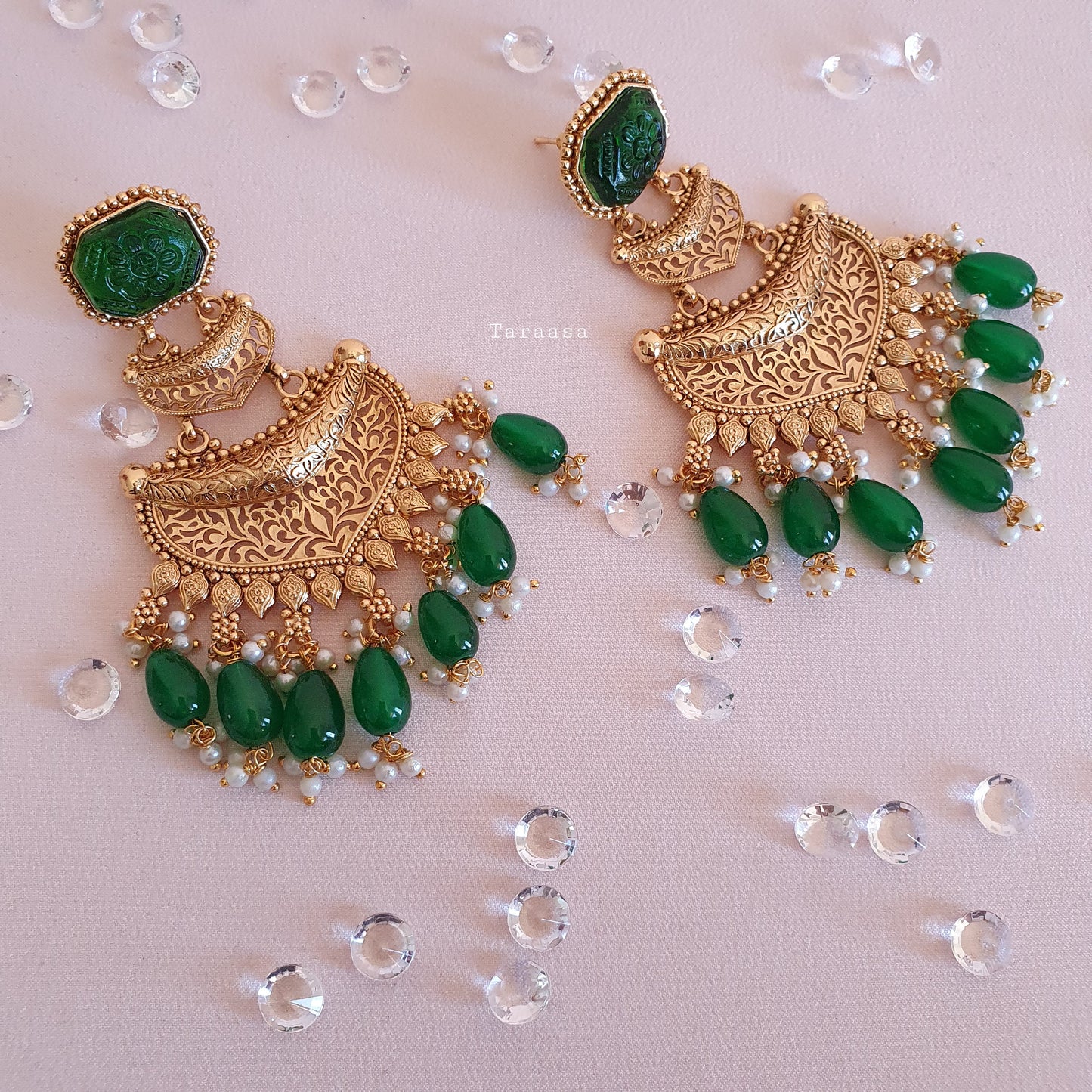 Traditional Earring - Emerald Green