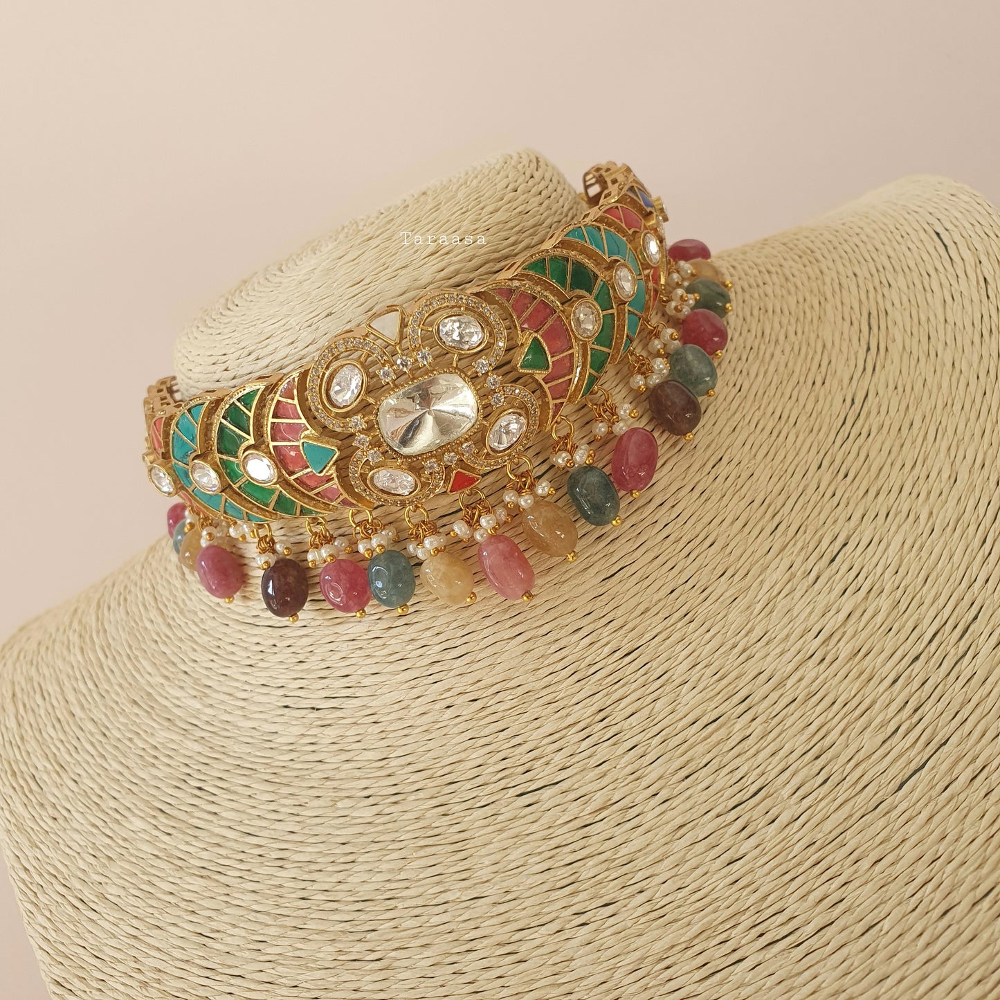 Kundan Choker Set Multicolour