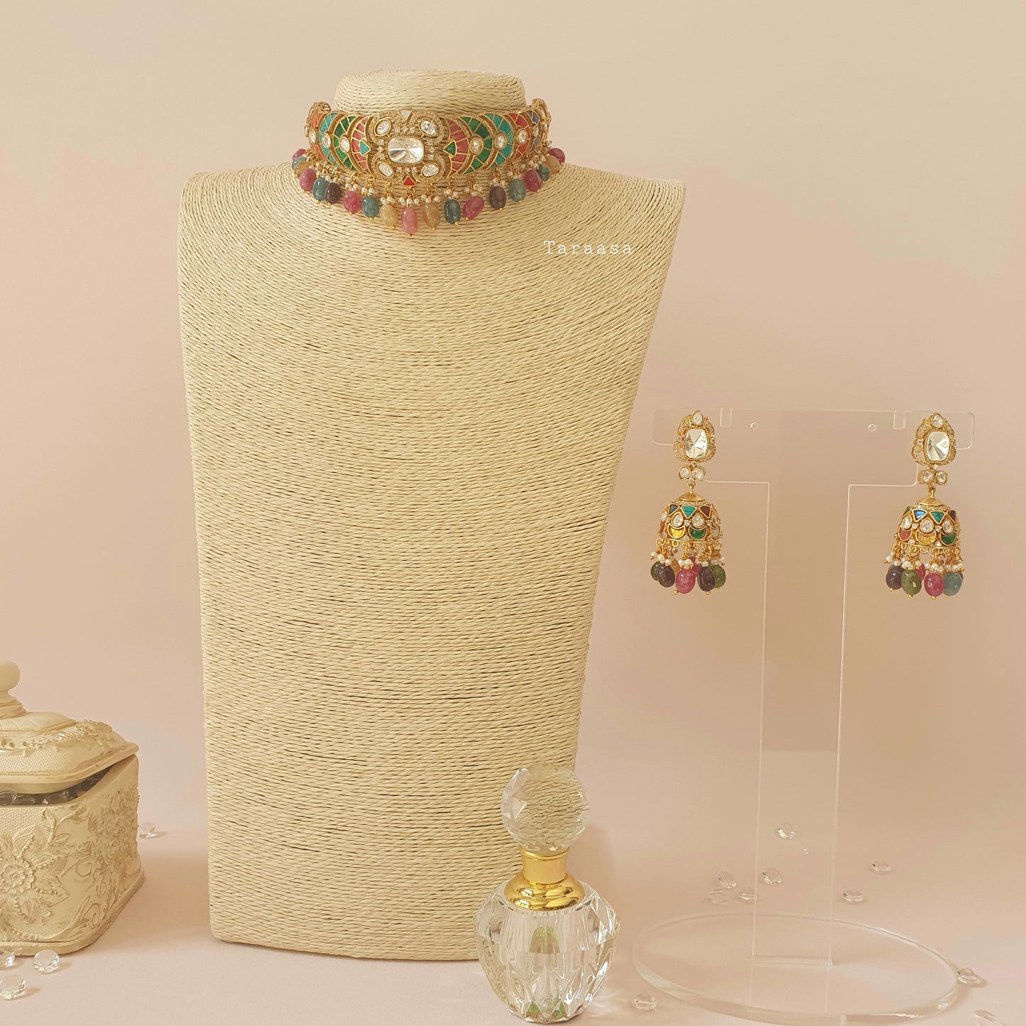 Kundan Choker Set Multicolour