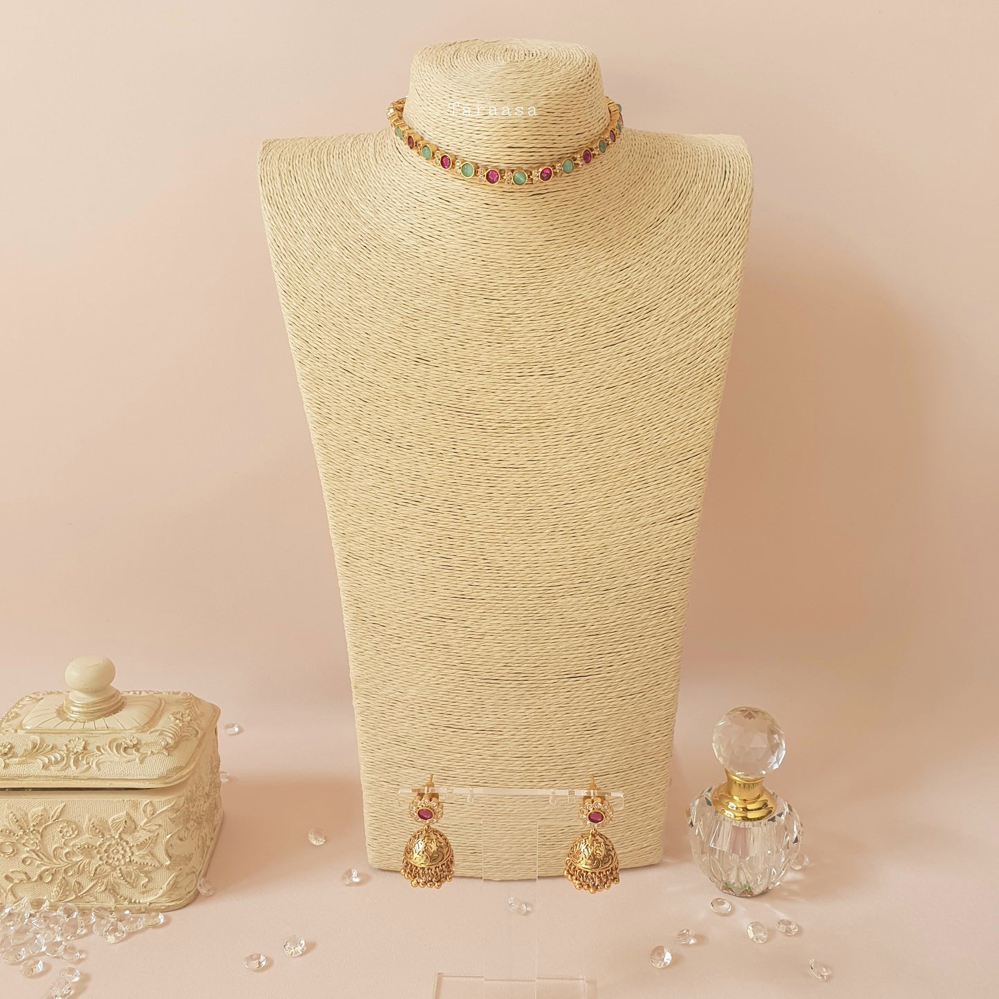 Dainty Choker Set Cerise & Turquoise