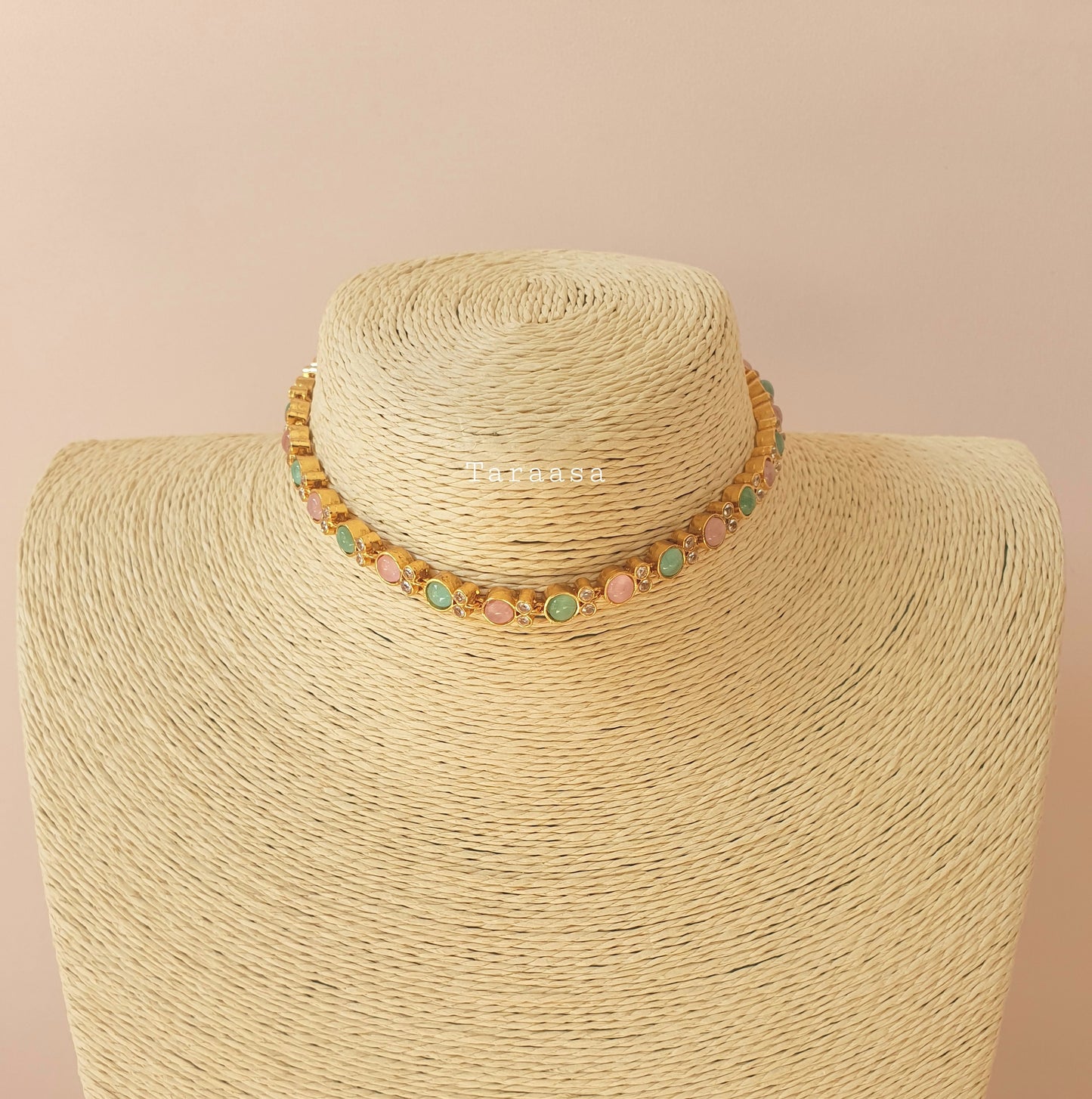 Dainty Choker Pink & Turquoise