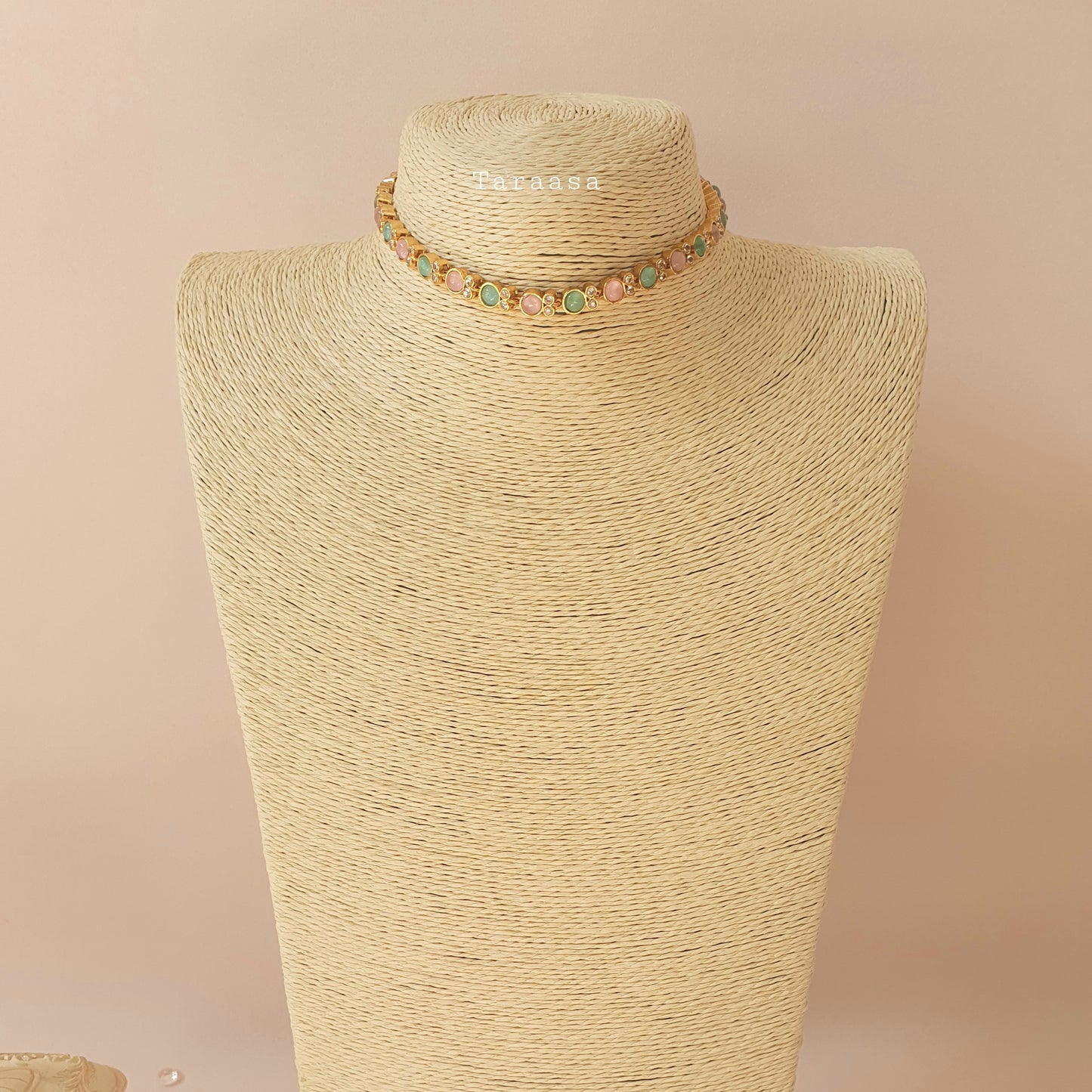 Dainty Choker Pink & Turquoise