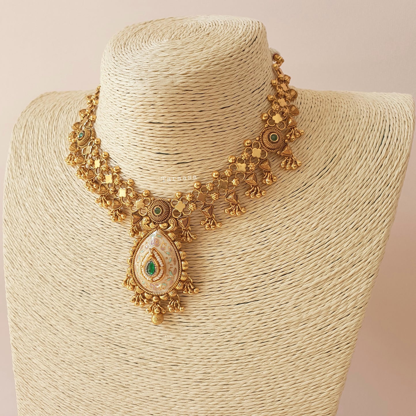Heritage Meenakari Choker Emerald