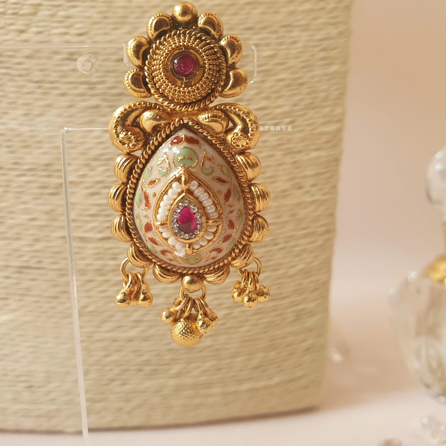 Heritage Meenakari Choker Cerise
