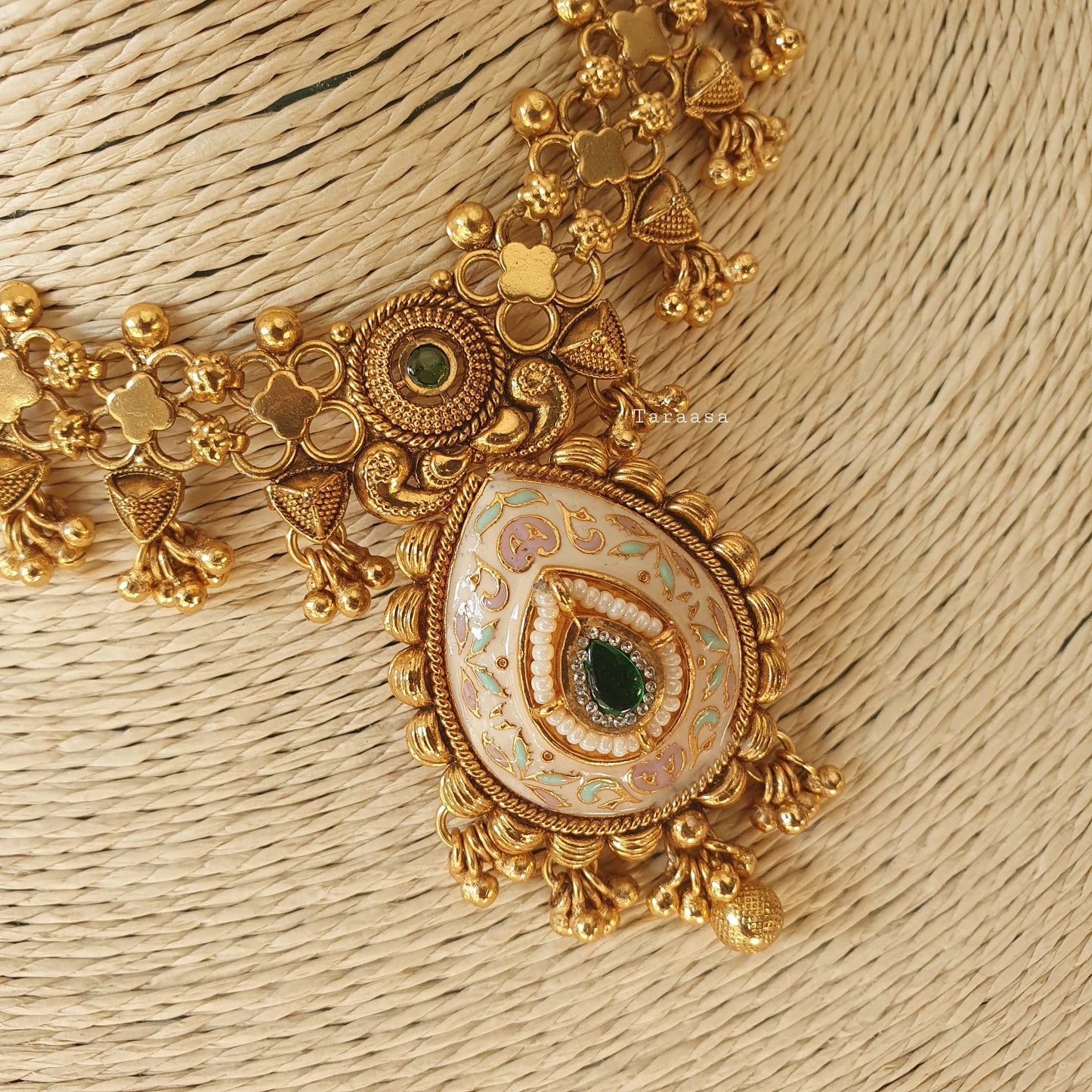 Heritage Meenakari Choker Emerald