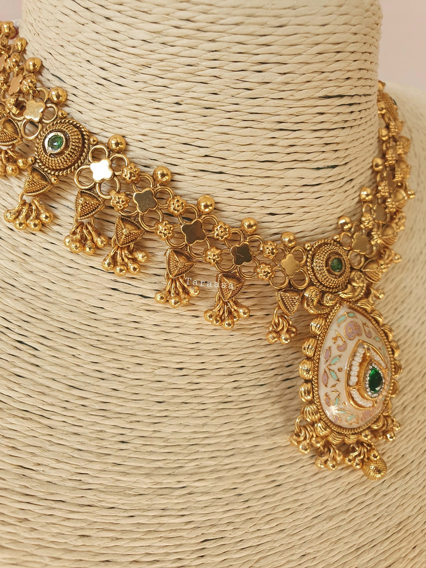 Heritage Meenakari Choker Emerald
