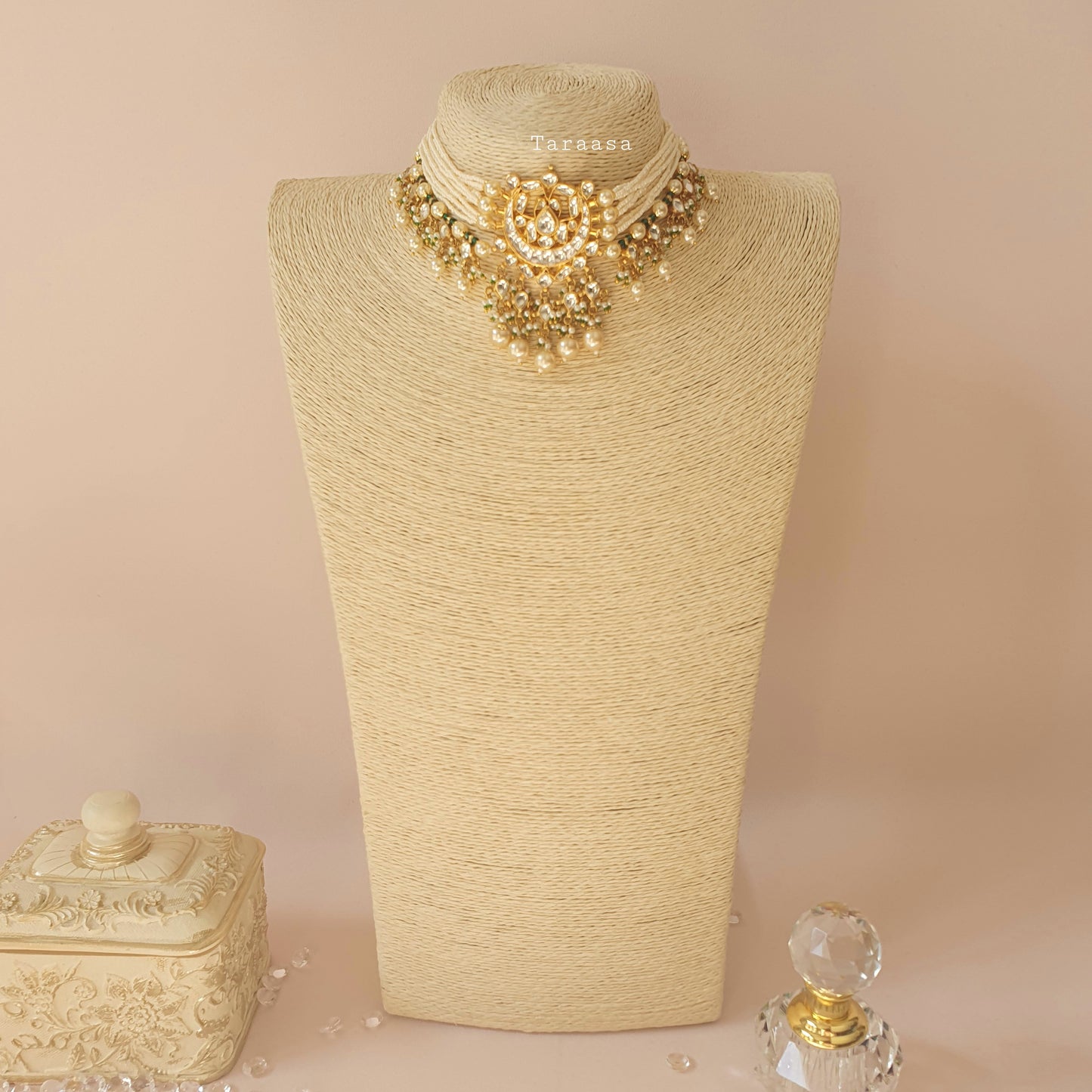 Kundan Choker Set Green