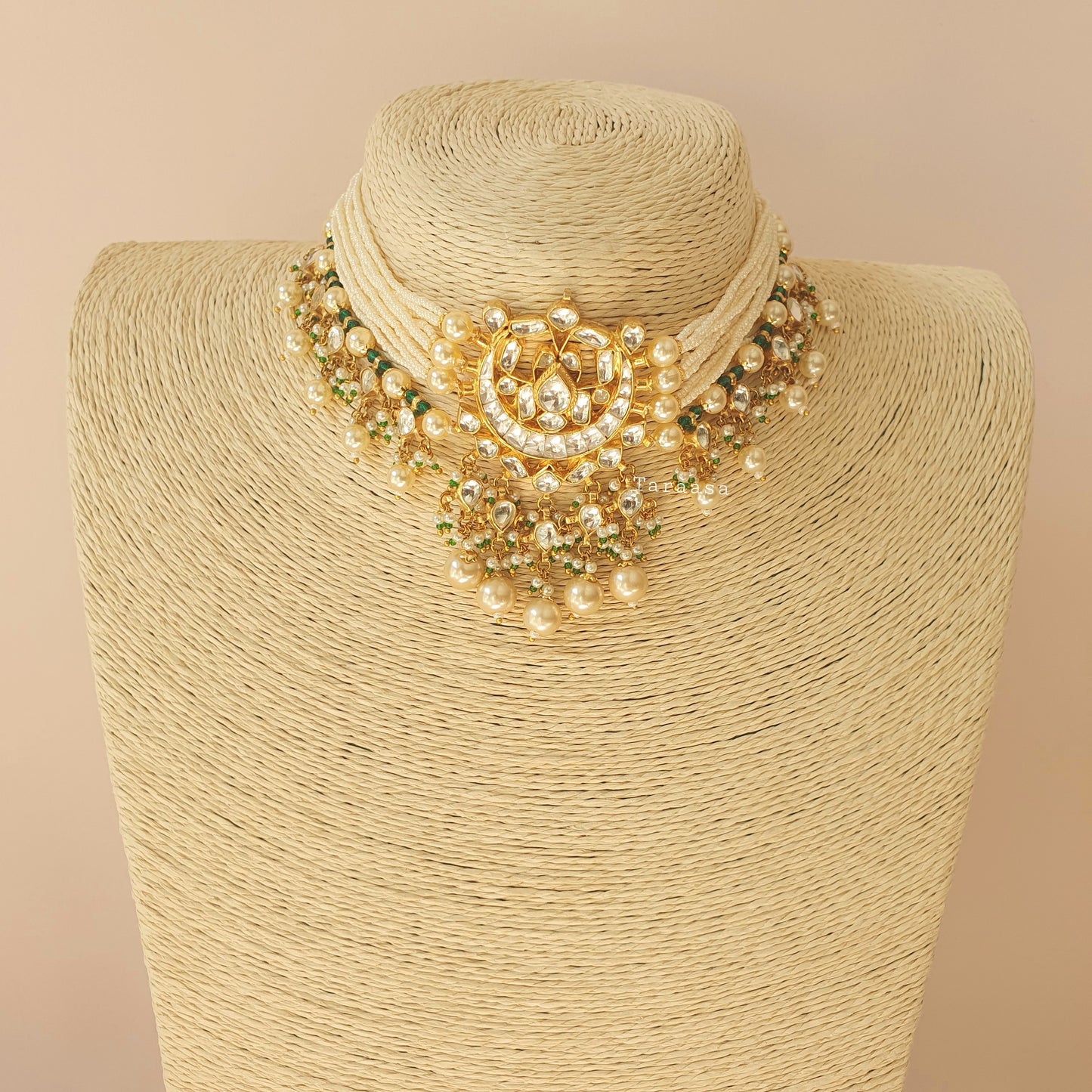 Kundan Choker Set Green