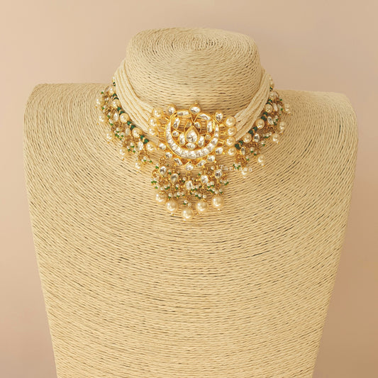 Kundan Choker Set Green