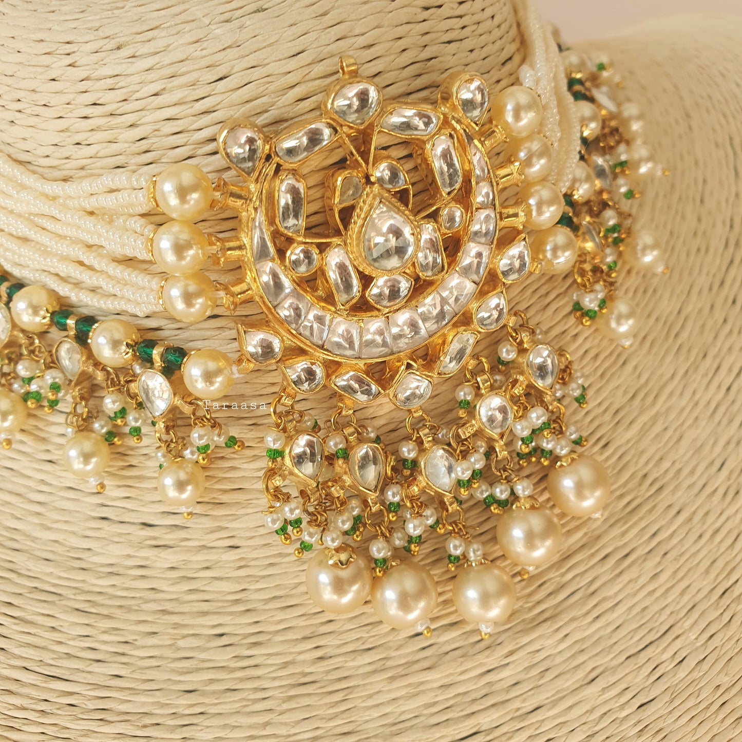 Kundan Choker Set Green