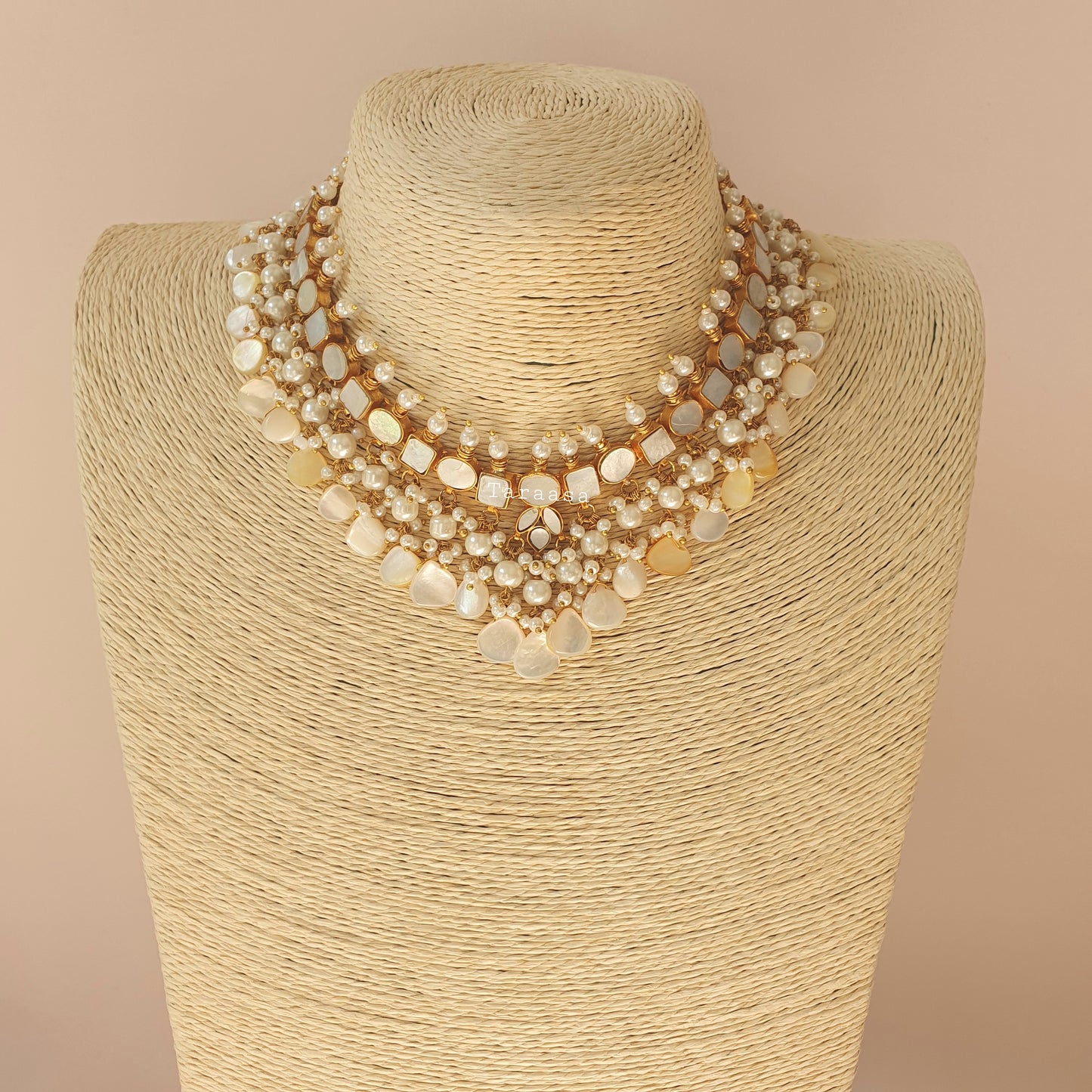 Mother of Pearl Necklace Set Flat Drops
