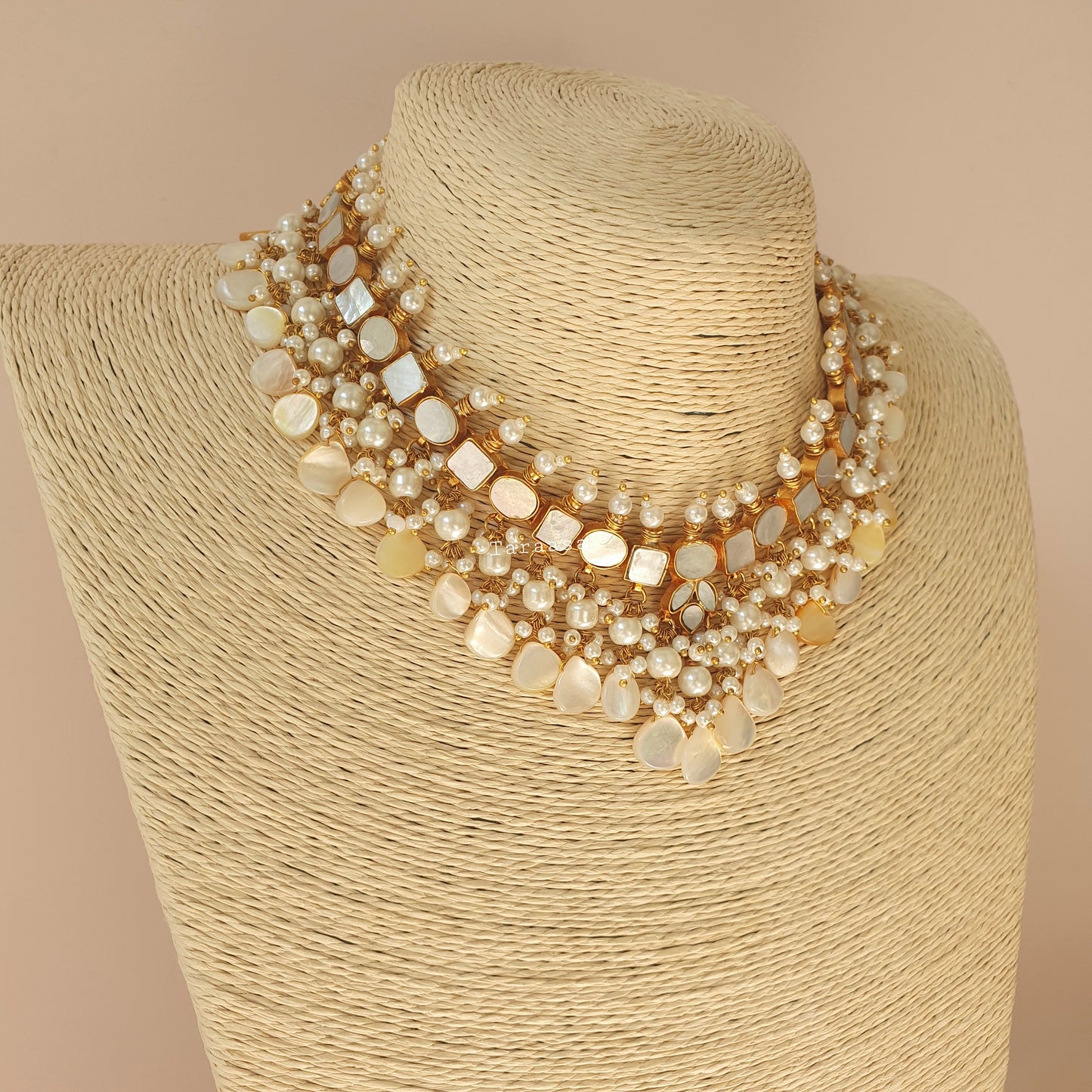 Mother of Pearl Necklace Set Flat Drops