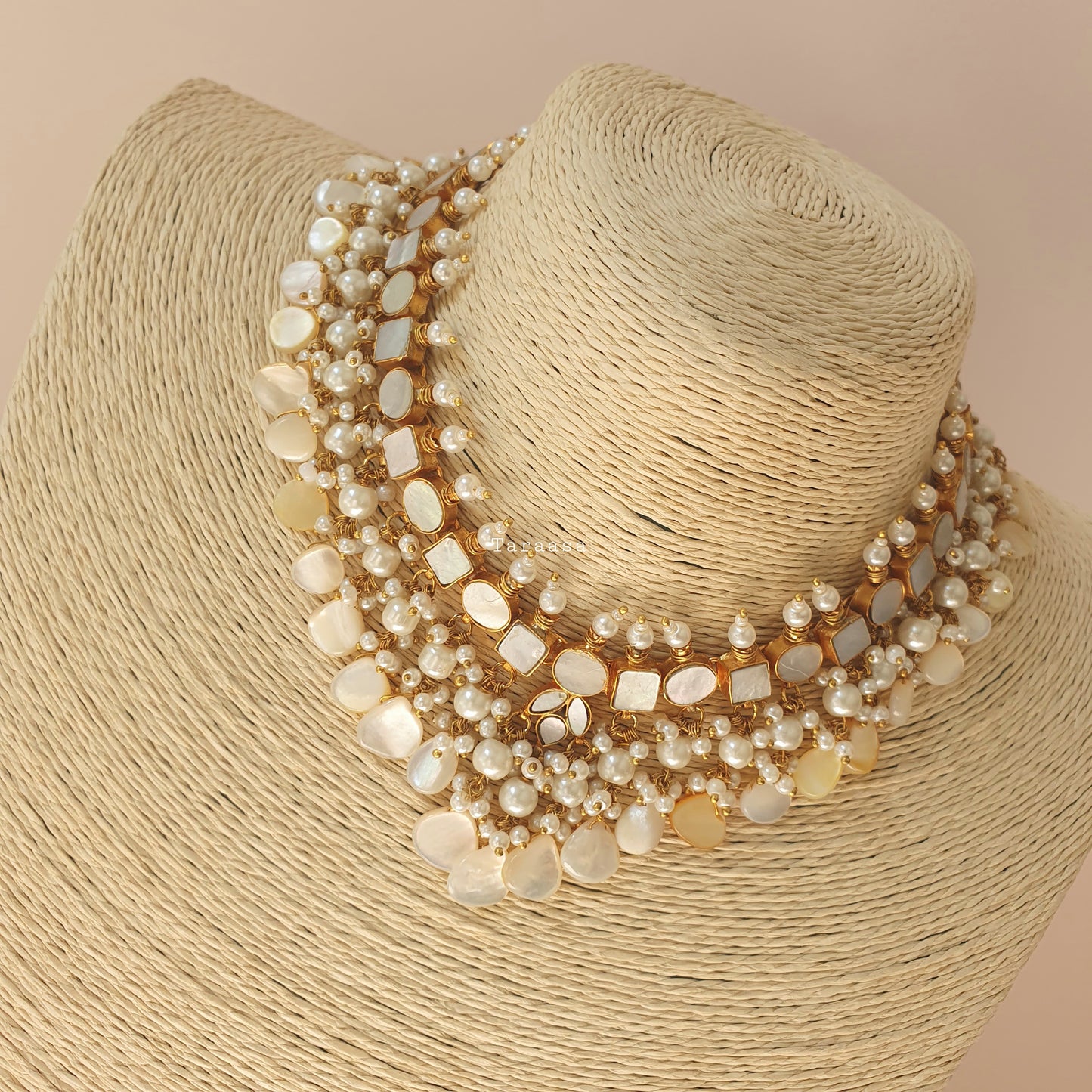 Mother of Pearl Necklace Set Flat Drops