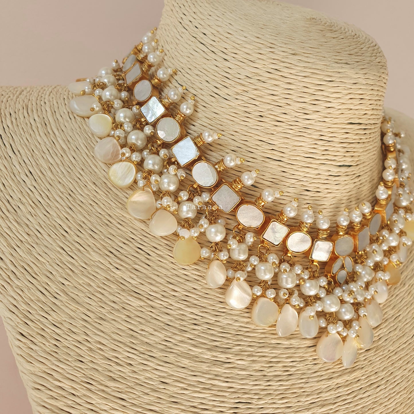 Mother of Pearl Necklace Set Flat Drops
