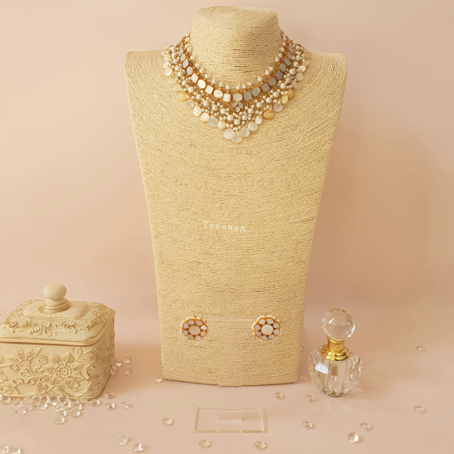 Mother of Pearl Necklace Set Flat Drops