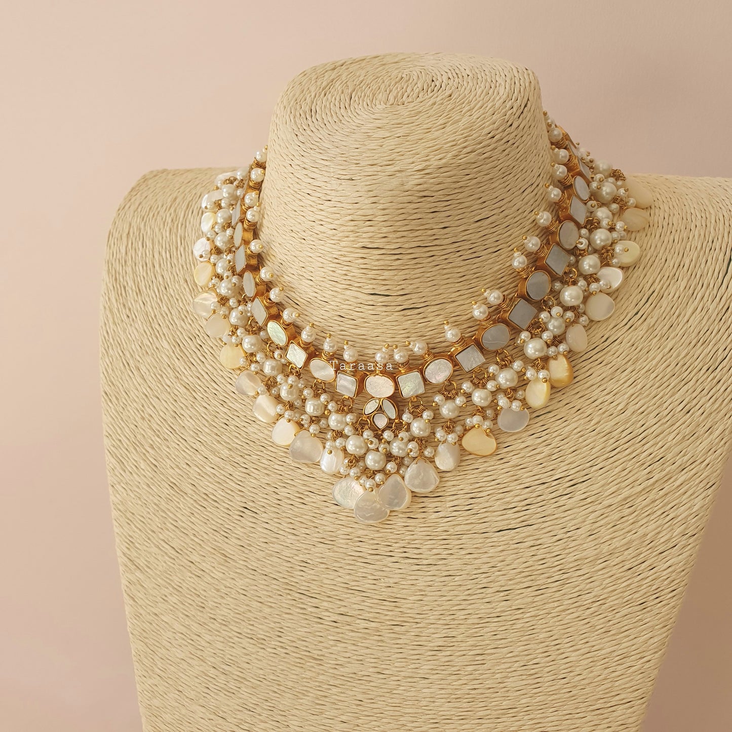Mother of Pearl Necklace Set Flat Drops