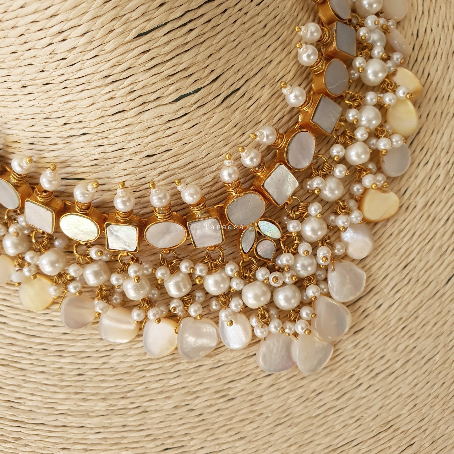 Mother of Pearl Necklace Set Flat Drops