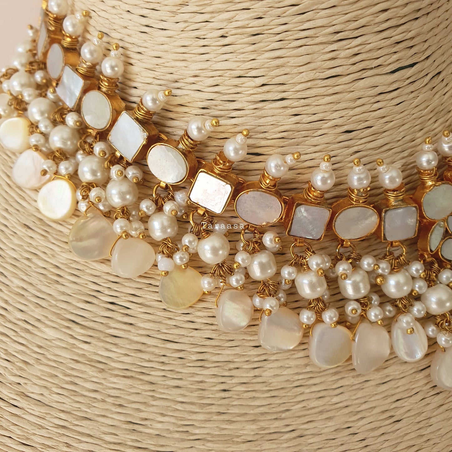 Mother of Pearl Necklace Set Flat Drops