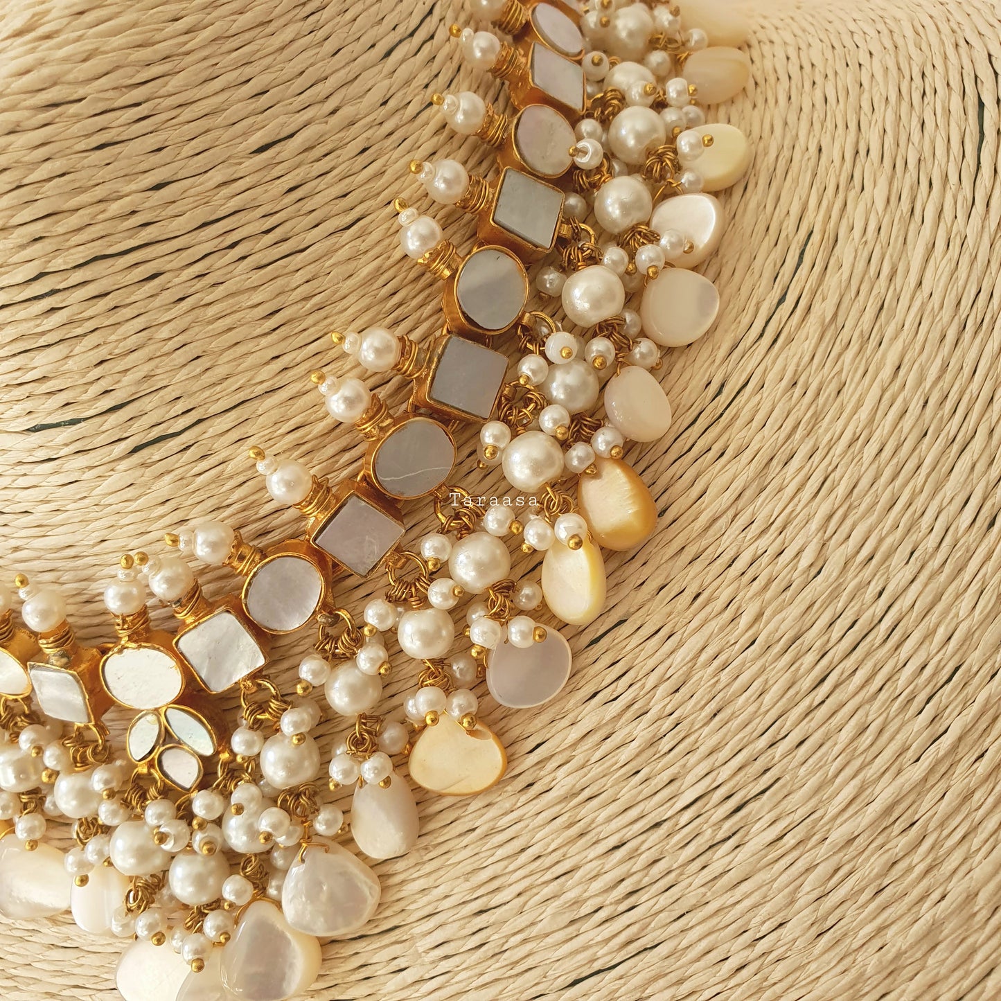 Mother of Pearl Necklace Set Flat Drops
