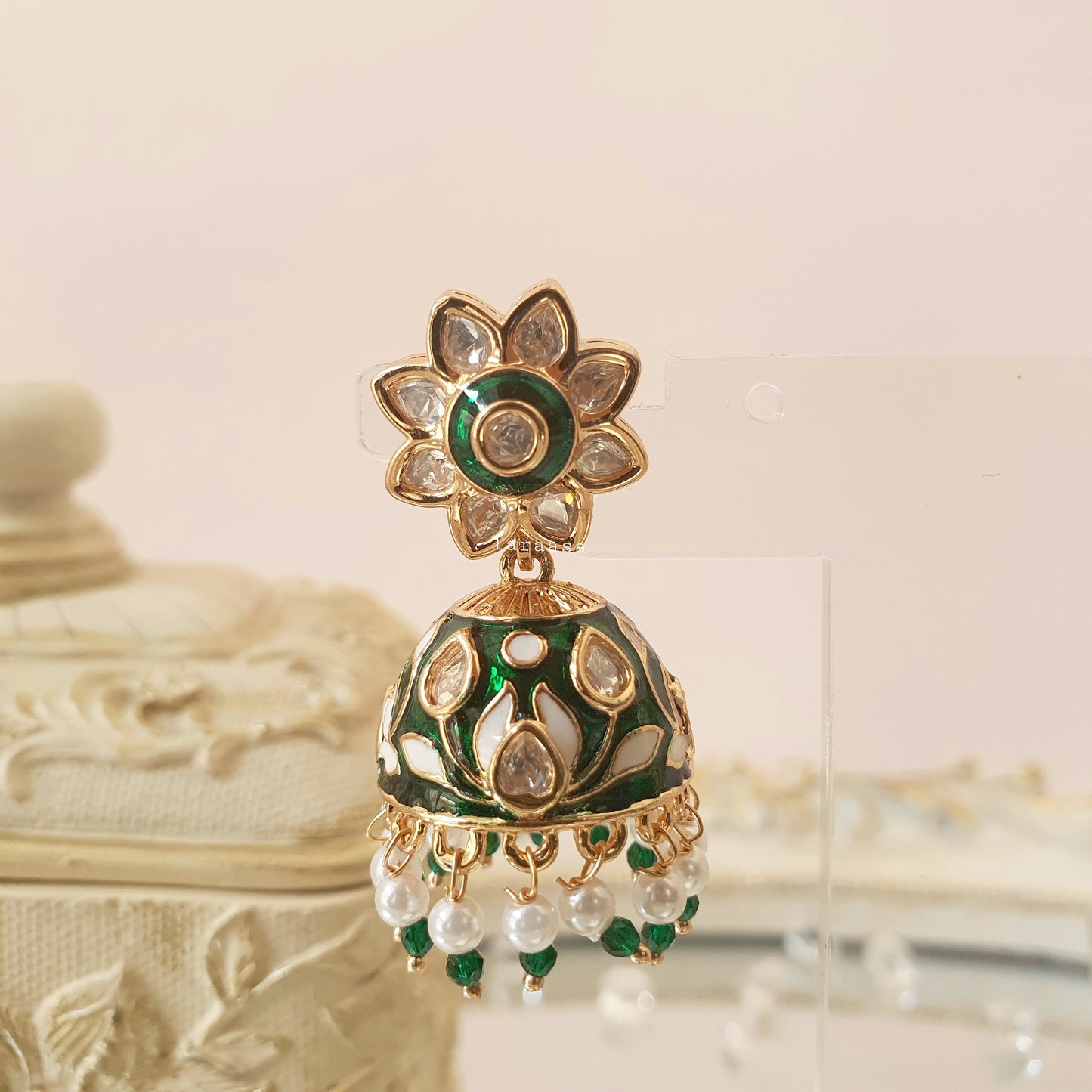 Emerald Meenakari Jhumki
