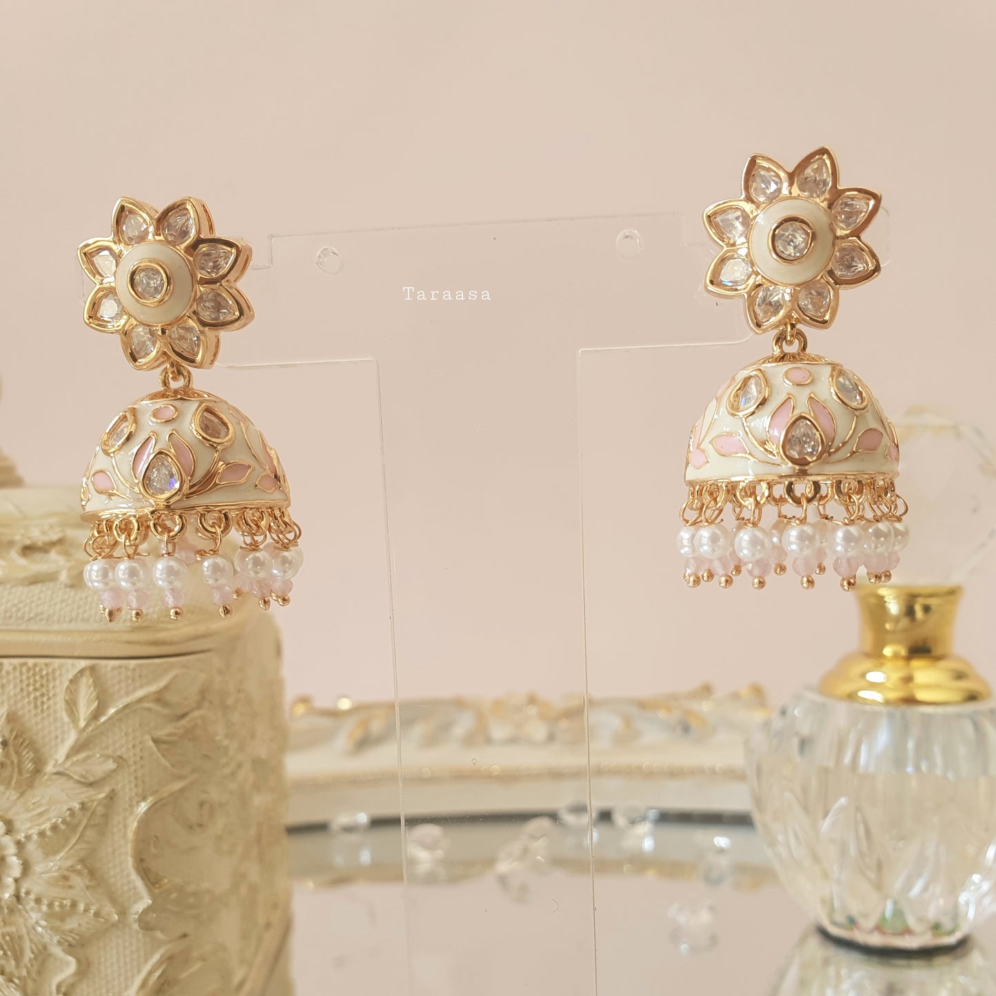 Ivory Meenakari Jhumki
