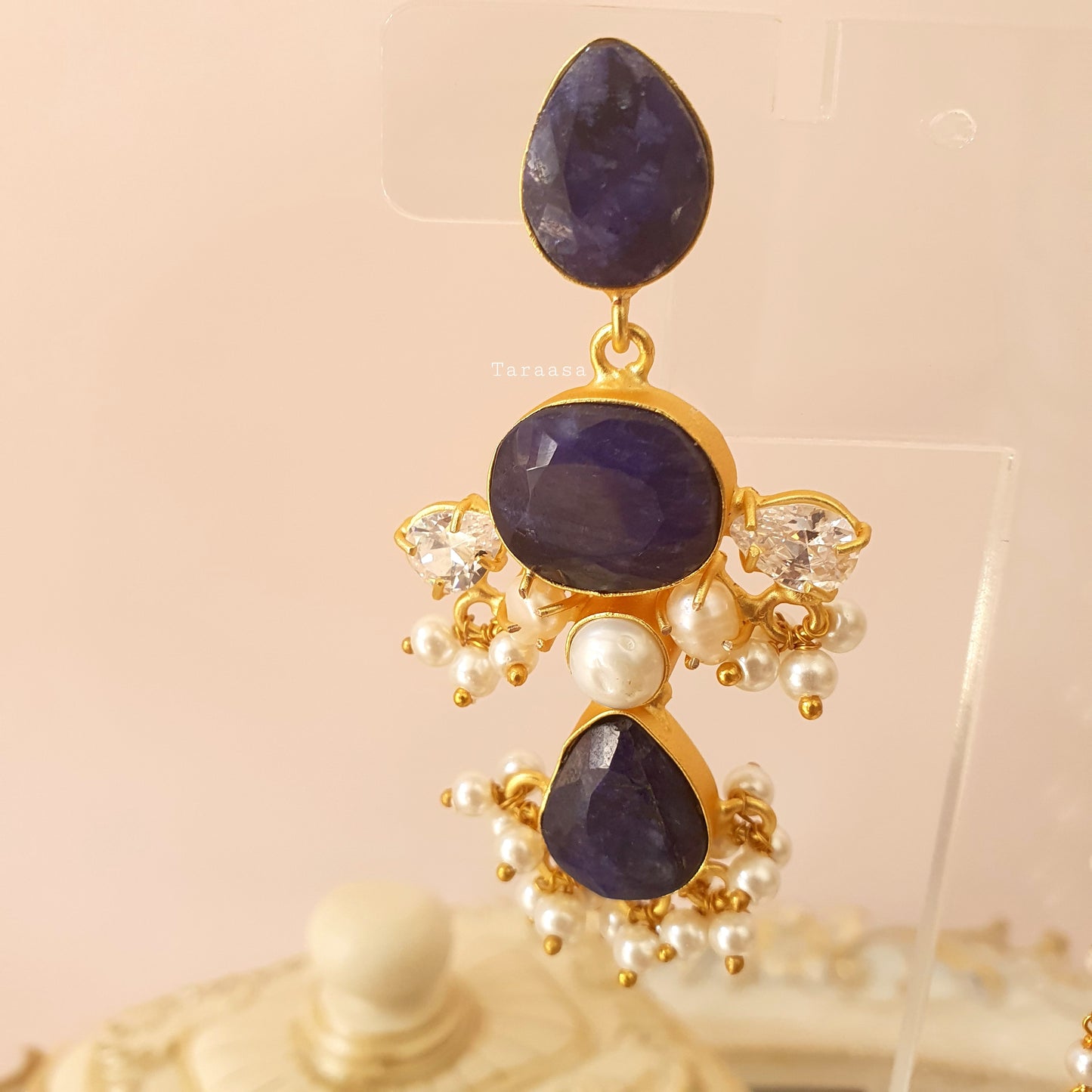 Blue Onyx Maang Tikka Set