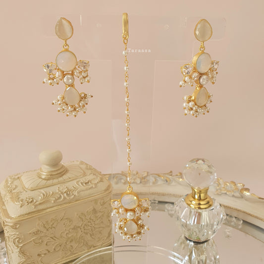 White Onyx Maang Tikka Set