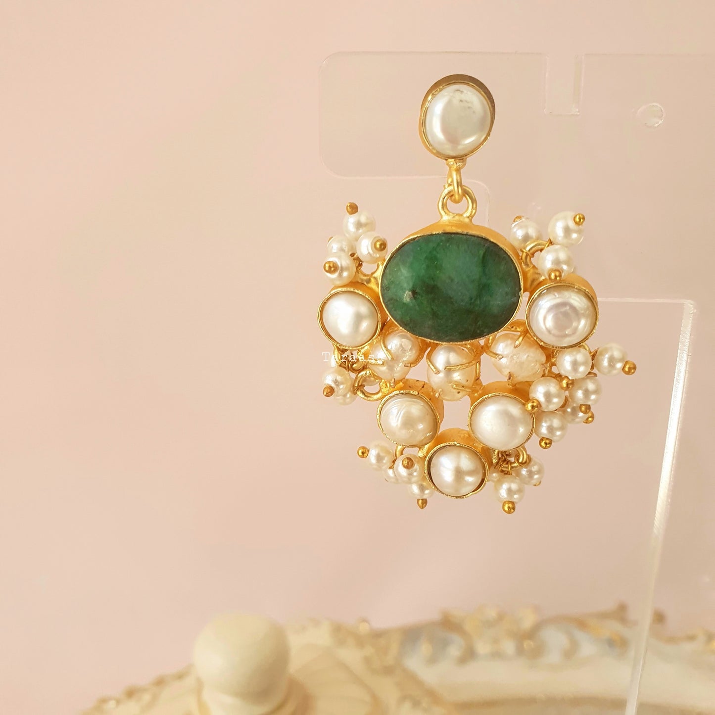 Emerald Onyx Maang Tikka Set
