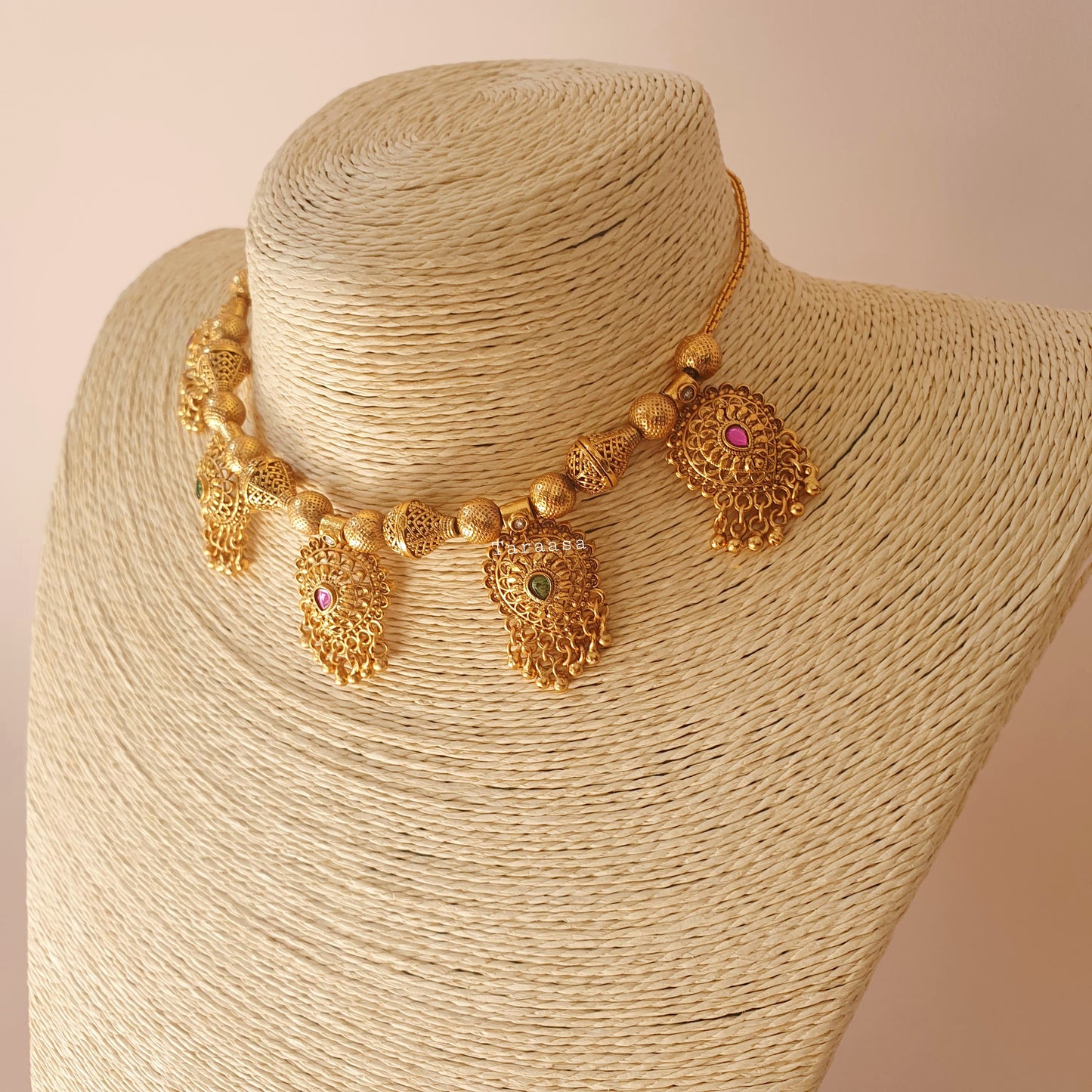Traditional Emerald & Cerise Nakshi Choker