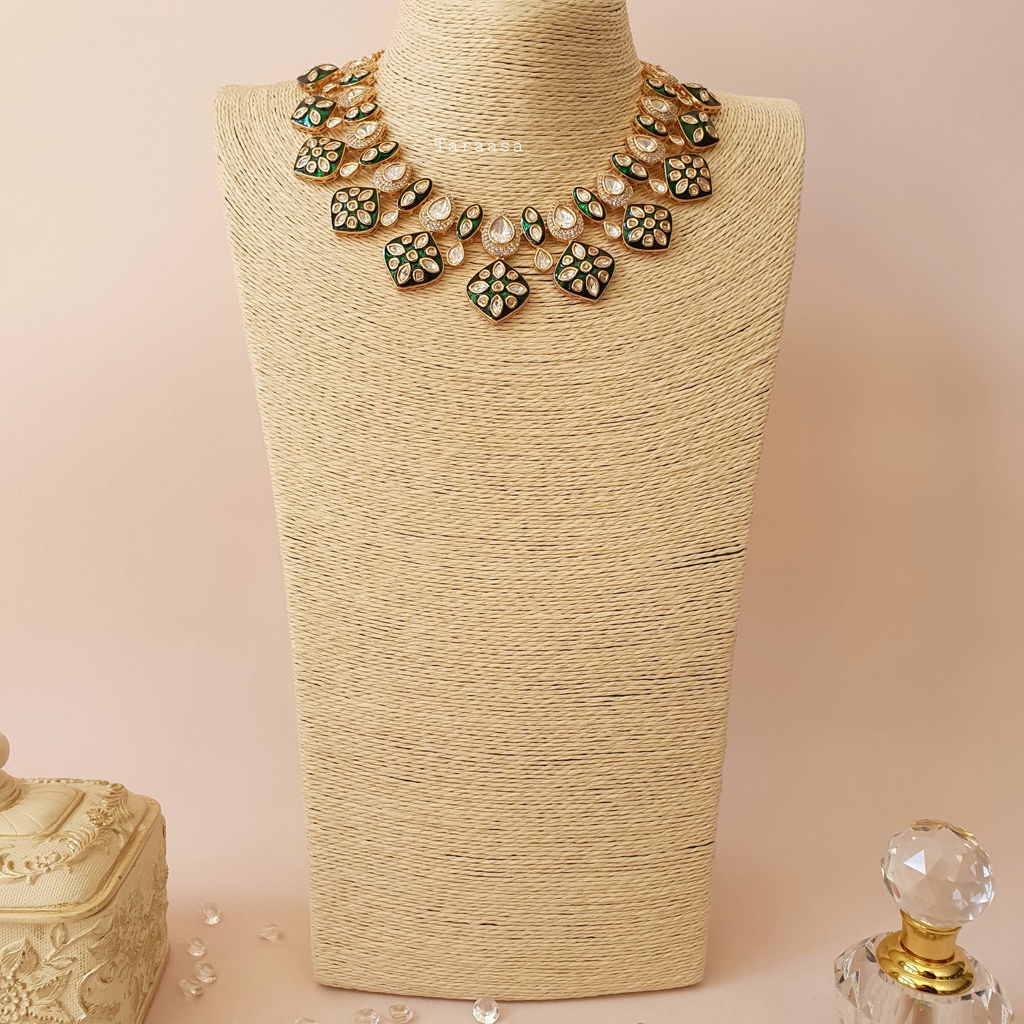 Emerald Meenakari & Kundan Necklace