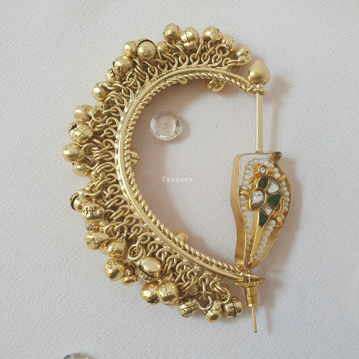 Kundan Parrot Earcuff Green